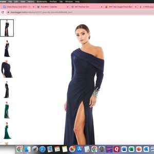 NWT Mac Duggal 12231 Size 12 BEADED CUFF DROP SHOULDER FAUX WRAP GOWN